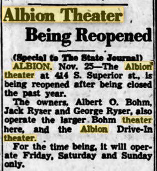 Albion Theatre - 25 NOV 1954